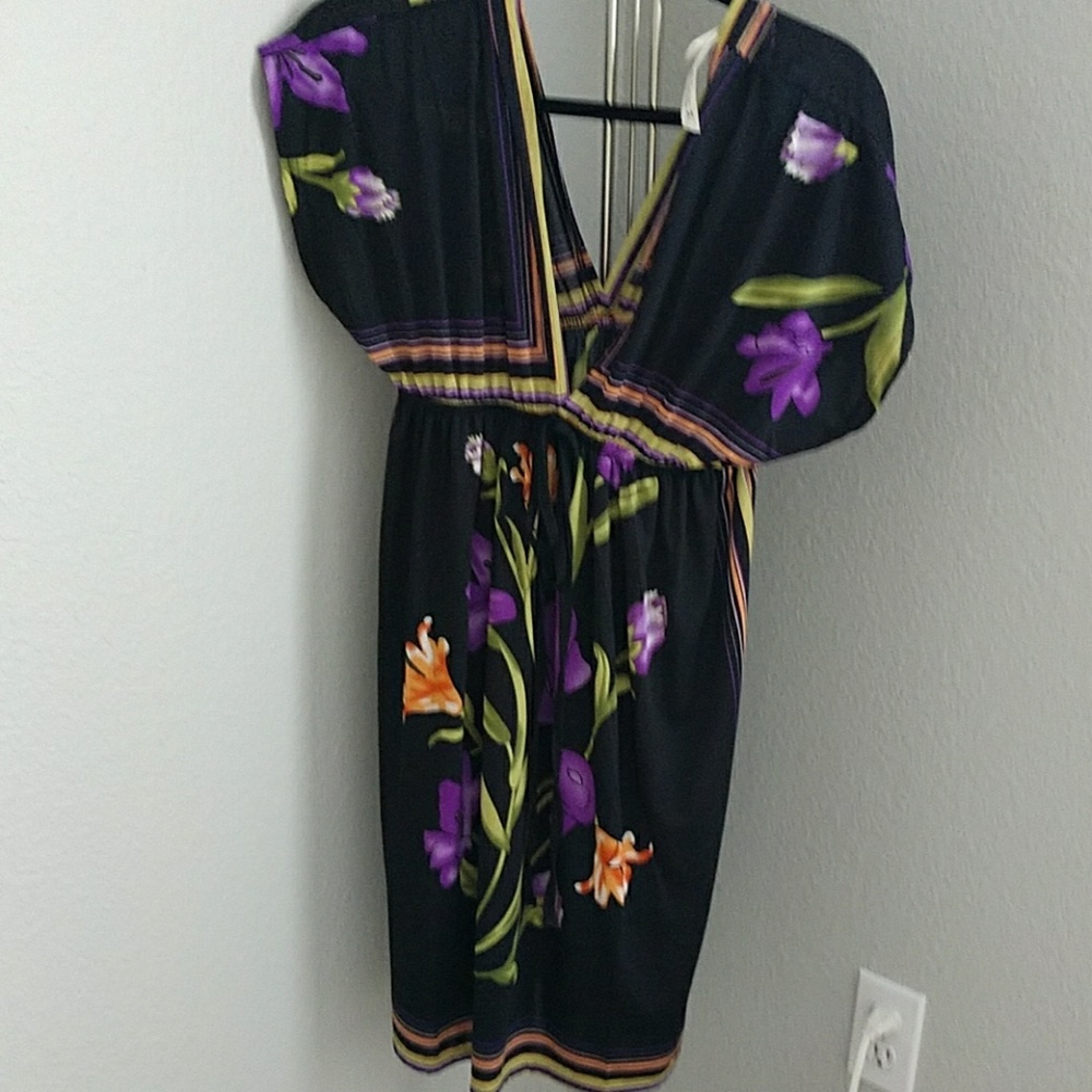 Balck floral print dress